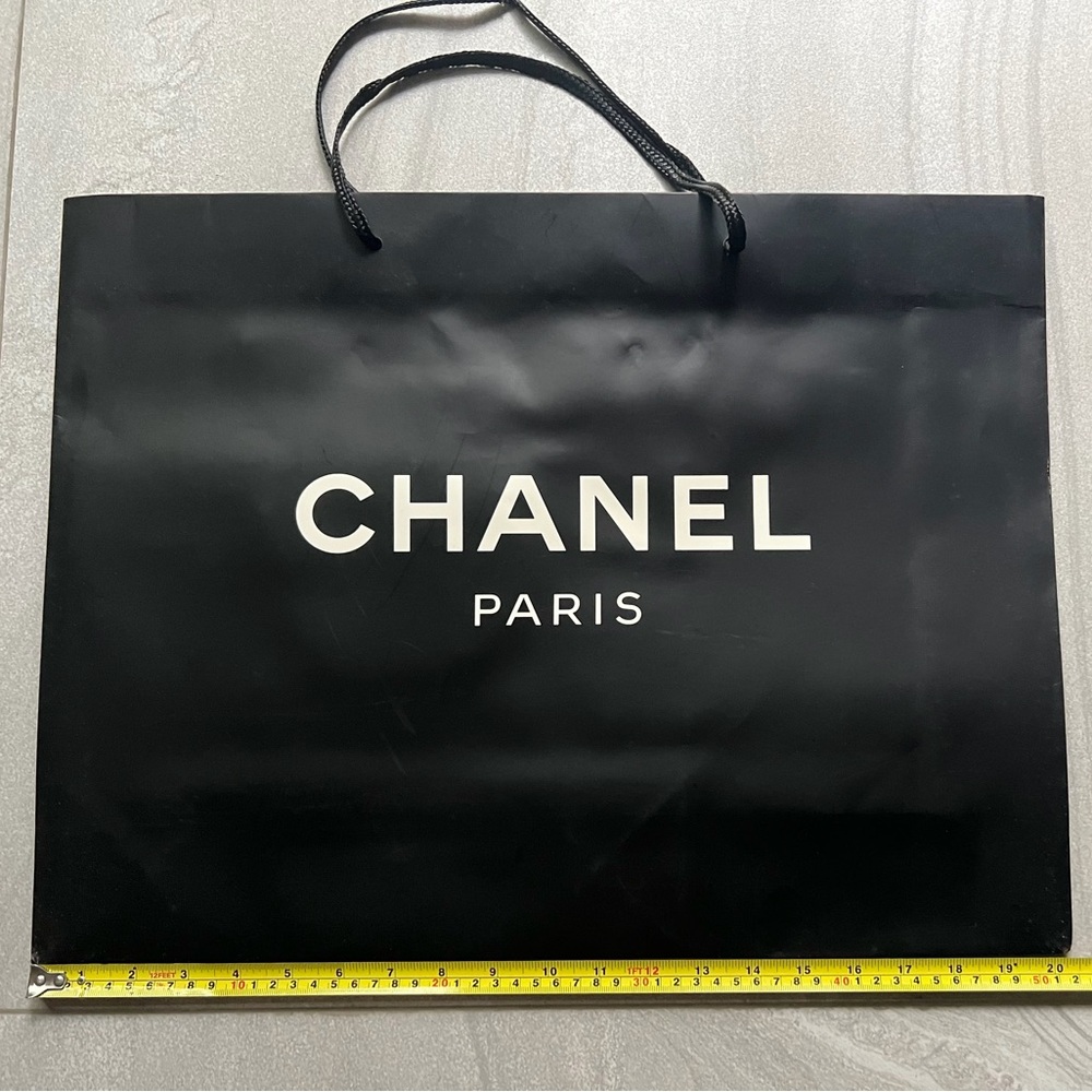 CHANEL Black and White Paris Shopping Bag
